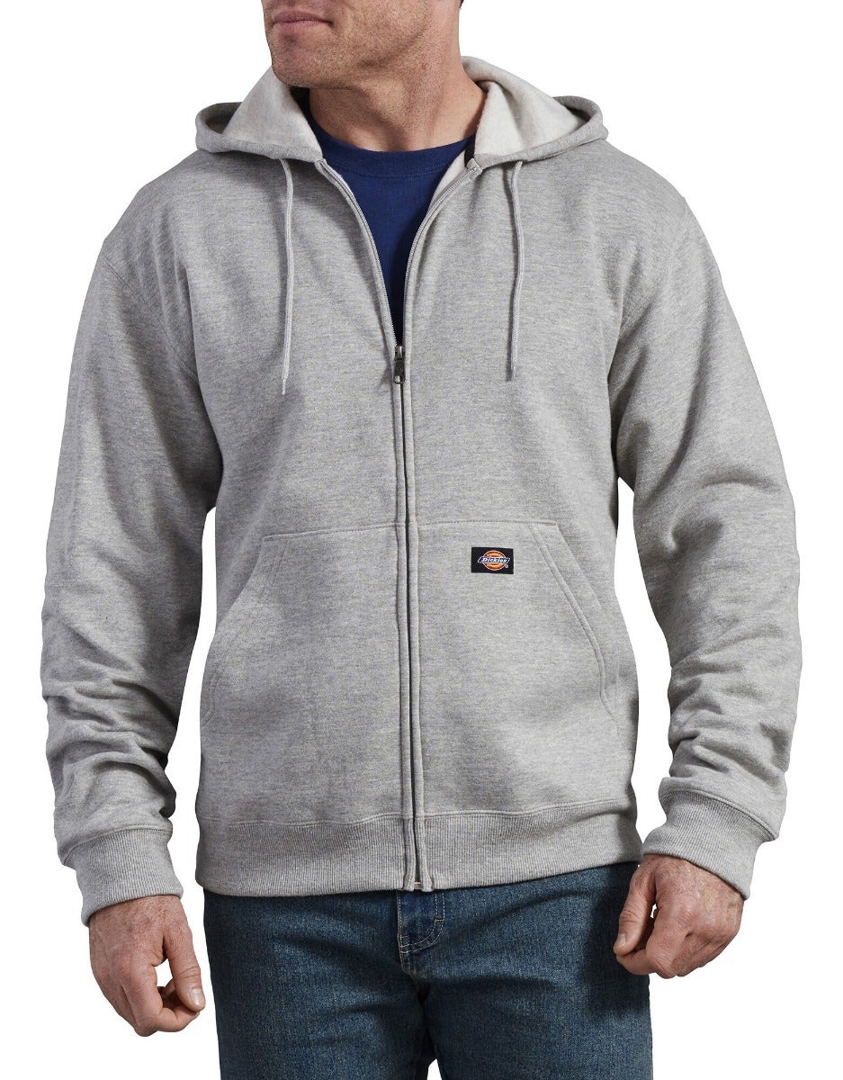 Dickies Hoodie: Men's TW291 HG Heather Grey Fleece Full Zip Hoodie