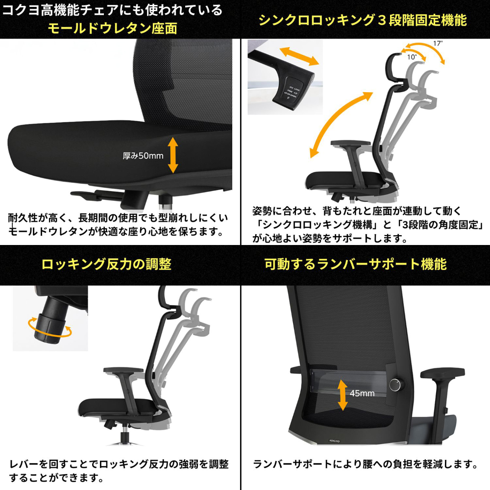 ENTRY2 エントリー2／メッシュタイプ／アルミ脚／ブラックフレーム