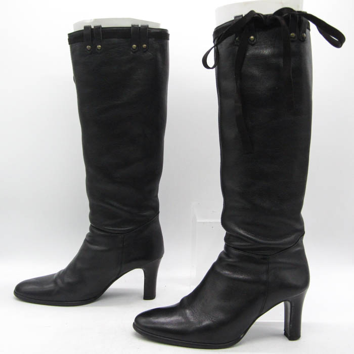 極美品】DIANA ダイアナ ロングブーツ 黒 24cm レザー 日本