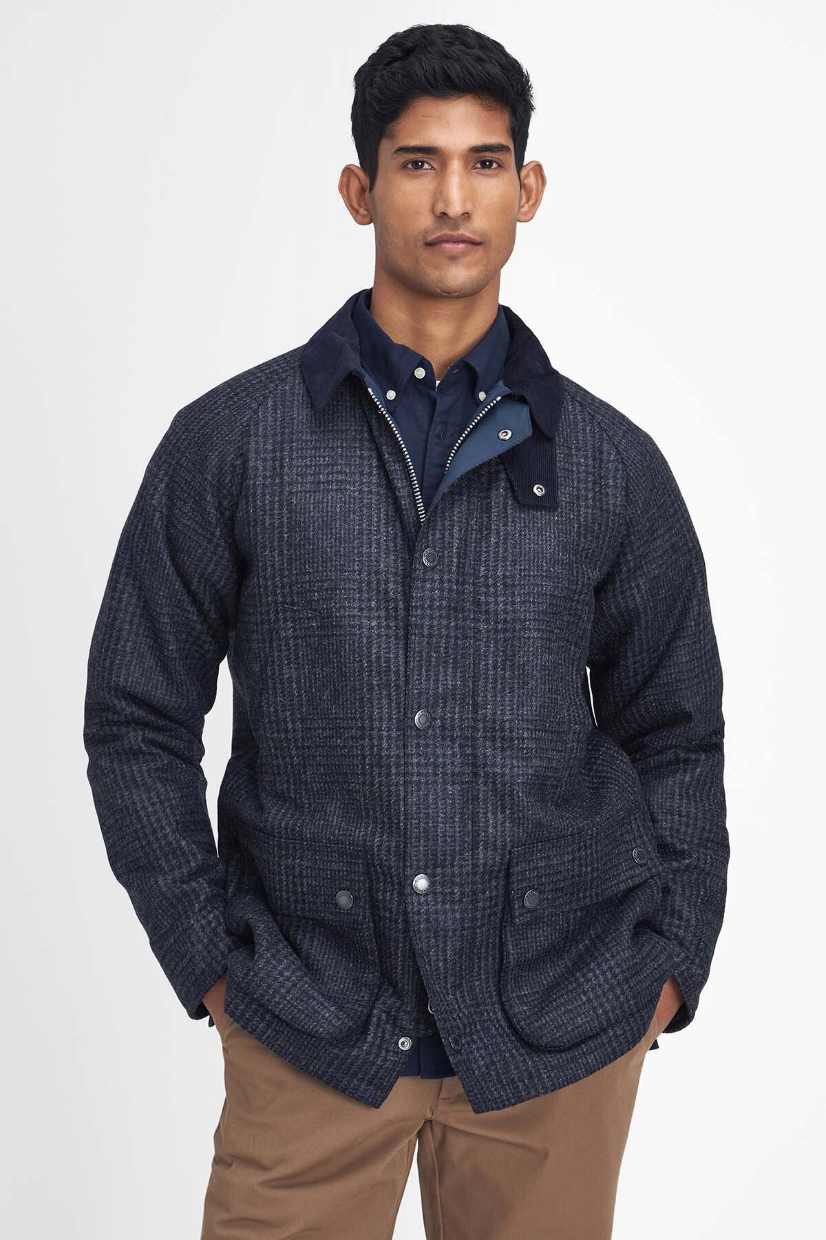Barbour Bedale Check Wool Jacket Navy by Barbour | Men | WP Store