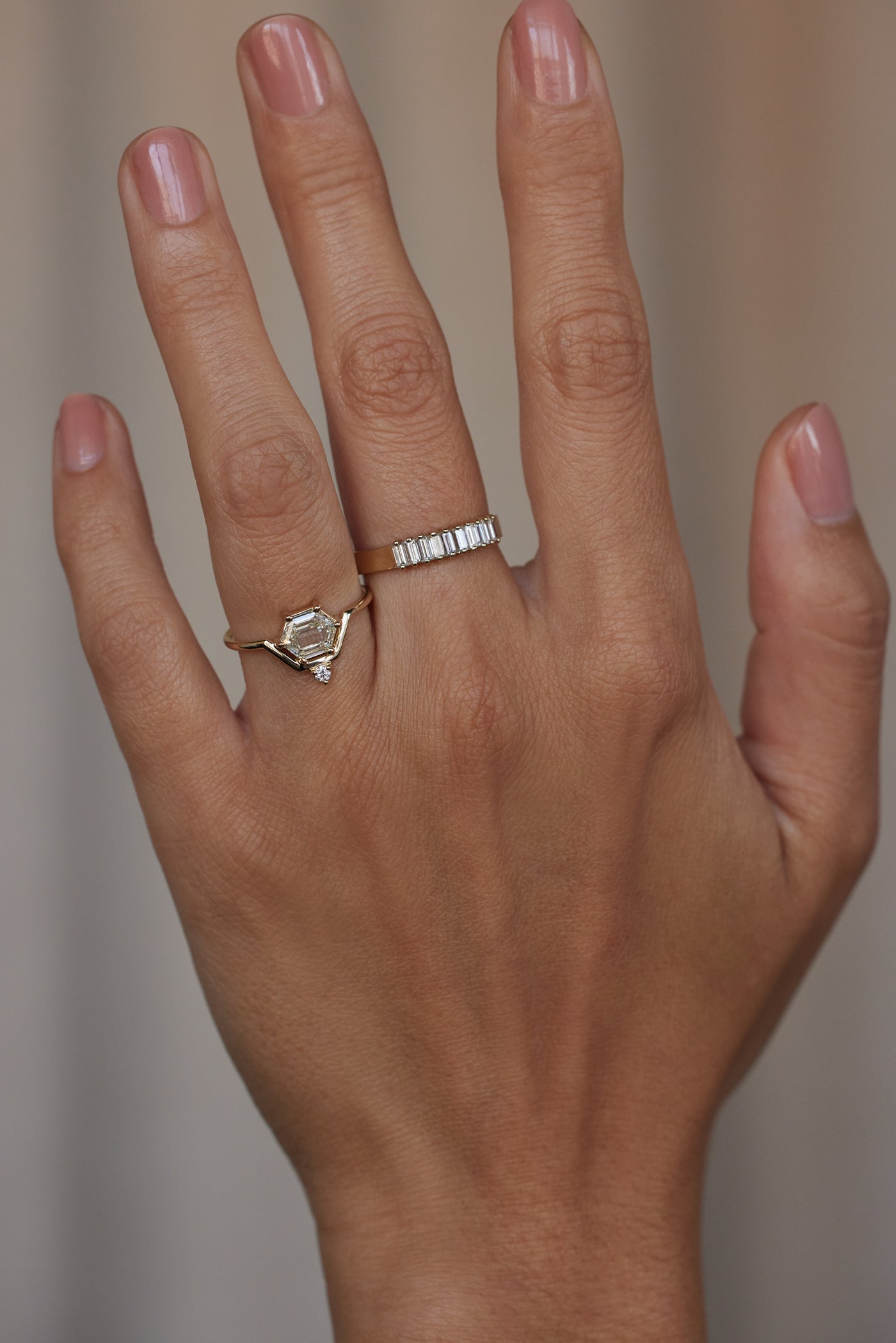 One of a Kind Hexagon Cut Diamond Nestled Ring No. 20 – WWAKE