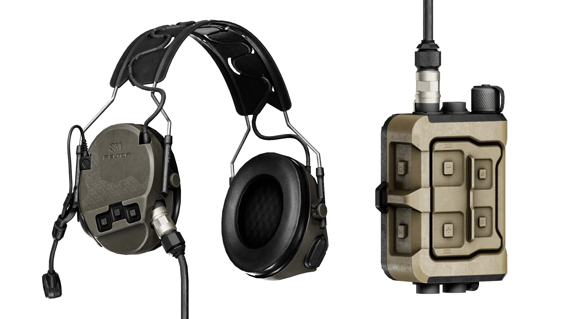 3M PELTOR COMTAC VII - Low Poly 3D Model | Game-Ready Asset | 3DMA