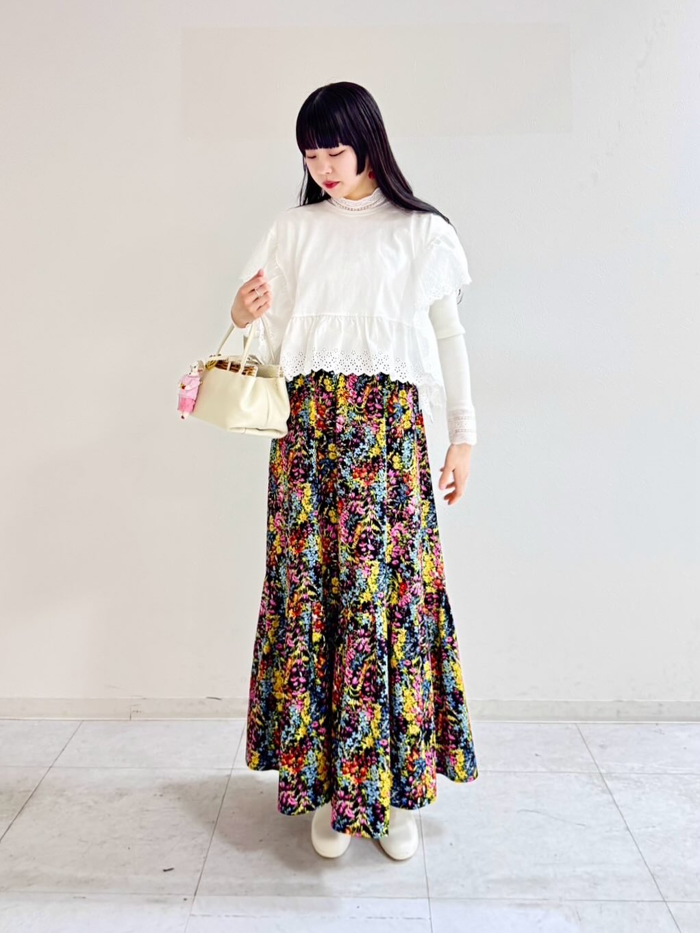 leur logette ルールロジェット 別注!! print gather skirt