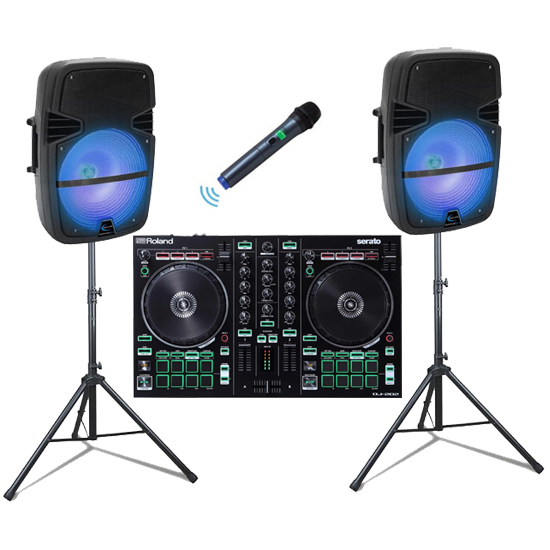 Roland DJ-202 & Technical Pro PB8X2WPKG Package | 123DJ