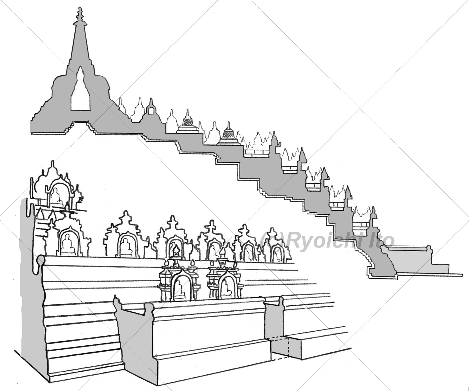 世界のピラミッド」（グラフィック社） - 心に届くの手描きイラスト