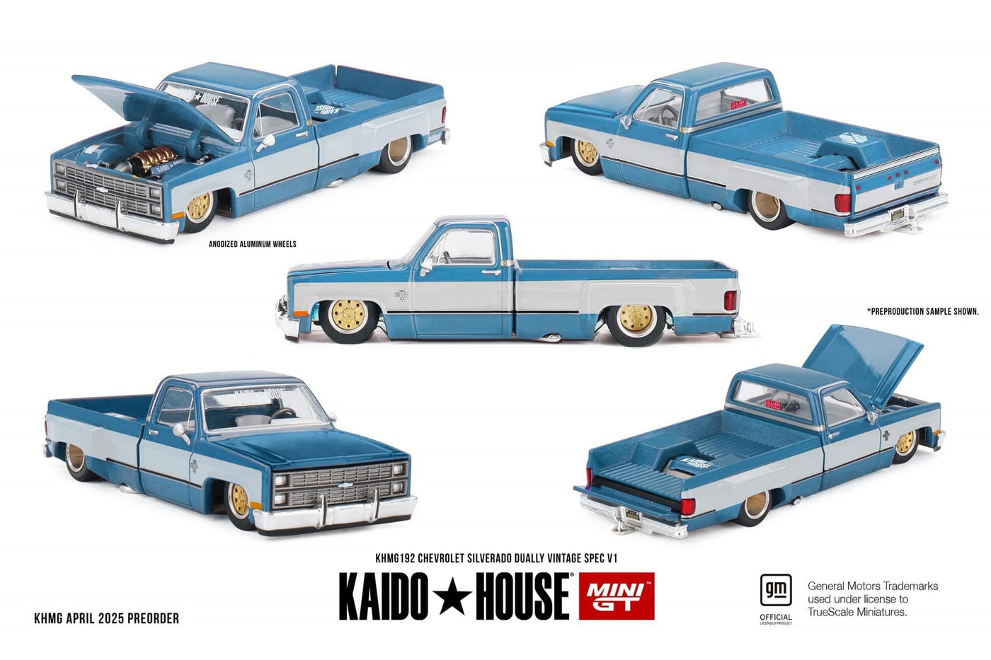 MINI GT KAIDO HOUSE CHEVROLET SILVERADO DUALLY V1 (BLUE