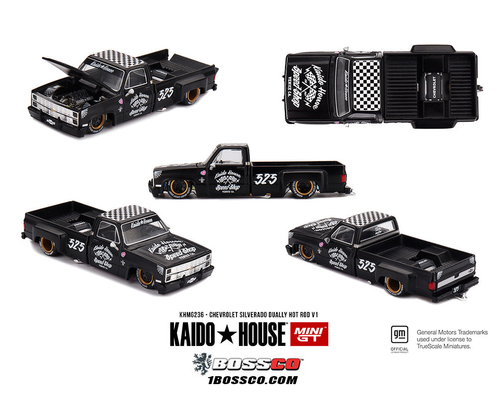 MINI GT KAIDO HOUSE CHEVROLET SILVERADO DUALLY V1 (FLAT BLACK