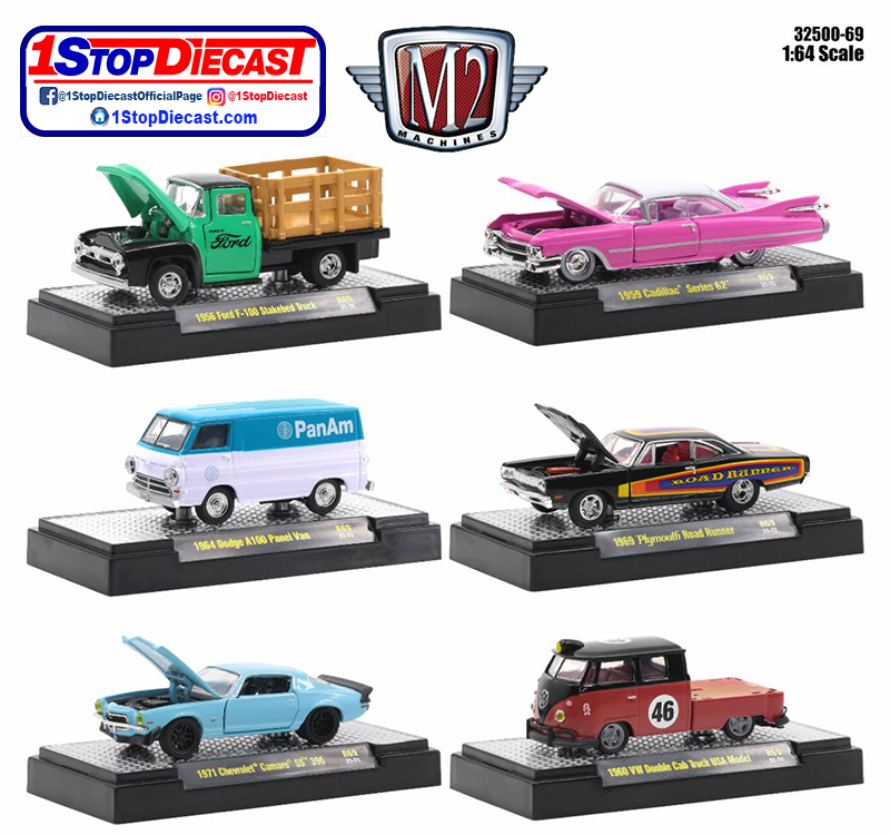 M2 MACHINES 1/64 AUTO-THENTICS RELEASE 69 / SET OF 6 / FREE USA