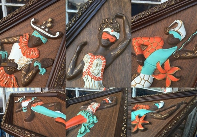 50s Vintage Burwood Harlequin Wall Deco Set (MA483) - 2000toys