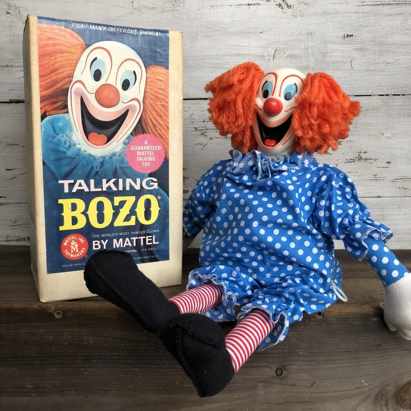 60s Vintage Mattel BOZO the Clown Doll W/BOX (T377) - 2000toys