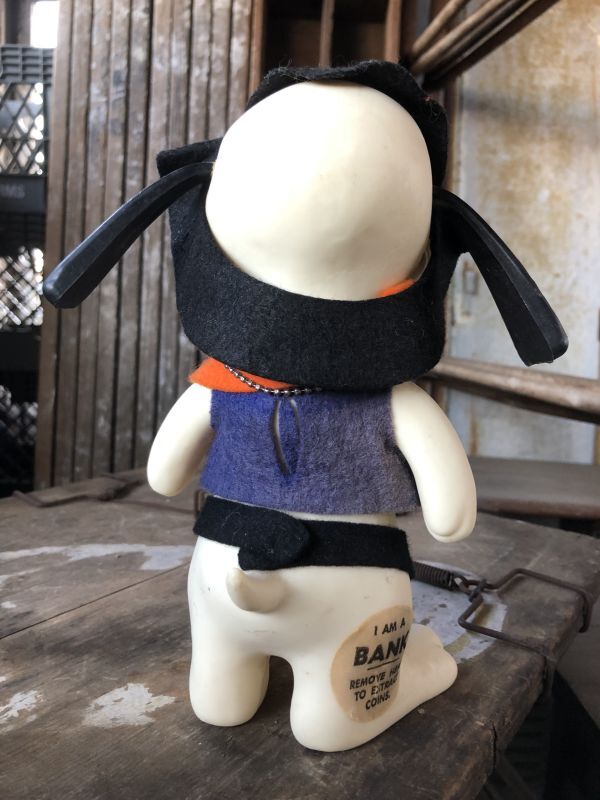 60s Vintage Roy Des of Fla Dog Coin Bank Sheriff Navy Blue (B534