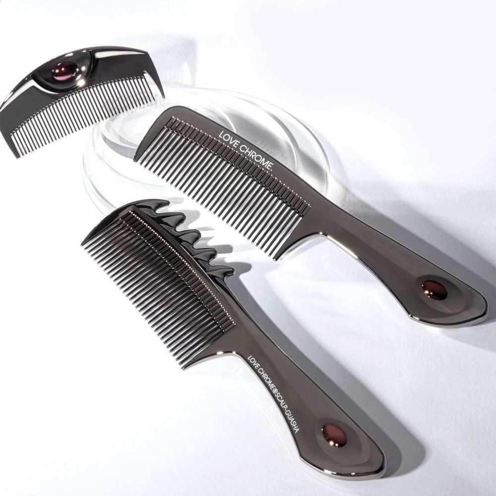 Scalp GuaSha Nami Black Comb • LOVE CROME Shop • 23 St Beauty