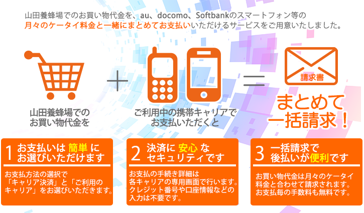 キャリア決済サービスでのお支払い｜健康食品、化粧品、はちみつ・自然