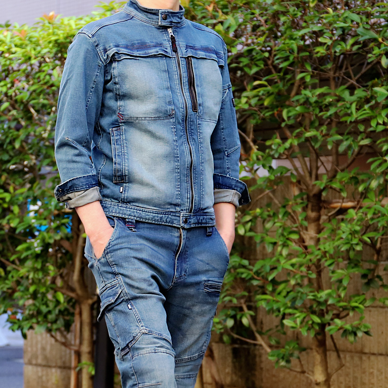 寅壱 8850-554 デニムライダースジャケット 商品詳細｜鳶服 鳶用品の宮