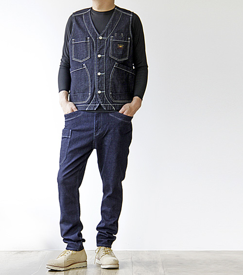 Deniform ワークベスト Dolly DF-5001 W5ワンウォッシュ 商品詳細｜鳶