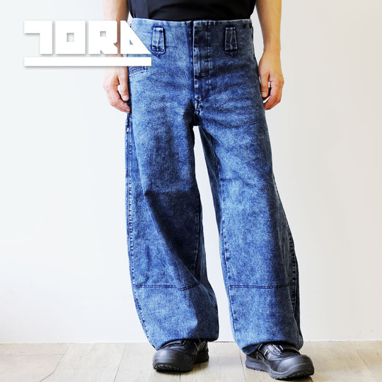 寅壱 8922-448 デニム細身超超ロング八分 ケミカルストーンウォッシュ