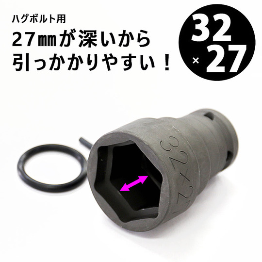 椿モデル 仮締め用Wソケット 差込角12.7mm PWSHUG 3227 【32×27