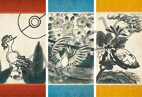 ポケモン花札」の絵柄を使用した多数のグッズがポケモンセンターほか