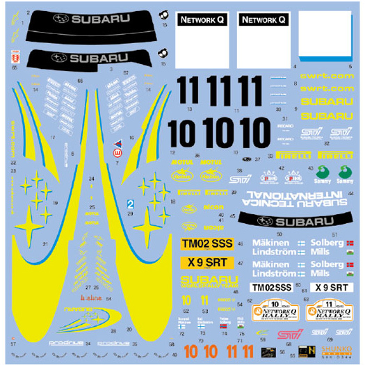 SHUNKO 1/24 ワークスチーム インプレッサ 2002 GB デカールセット