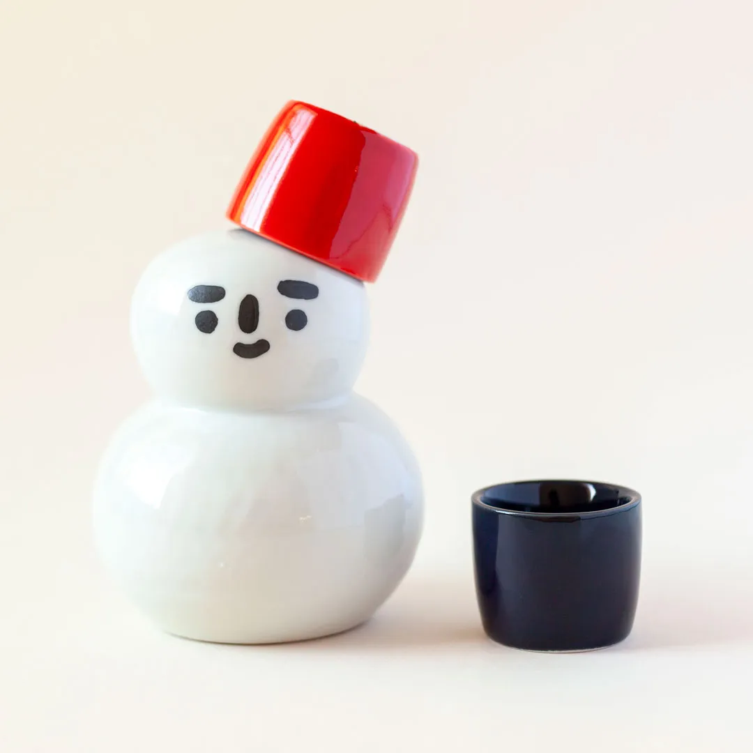 ゆきだるまとっくり（かわいい 徳利 おちょこ セット） / かまわぬ