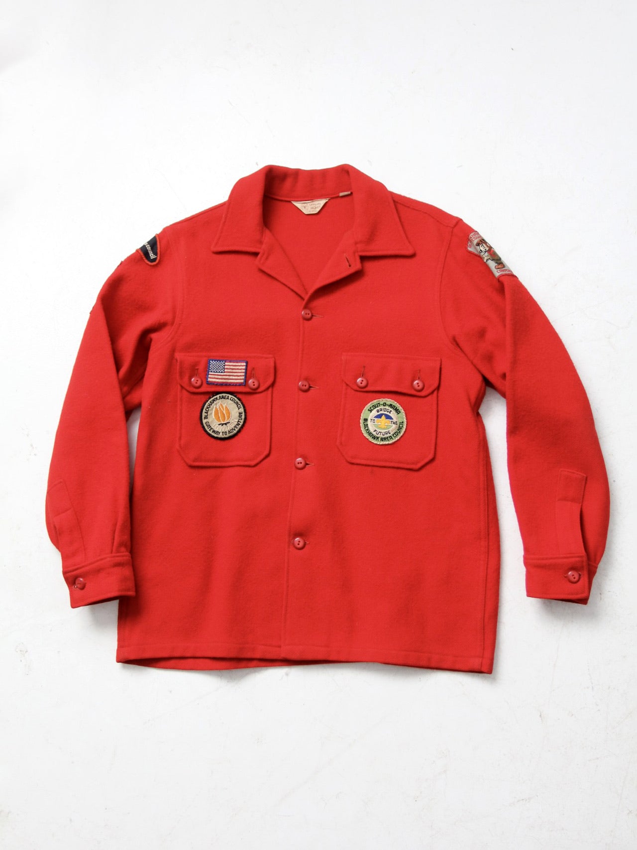 vintage 70s wool Boy Scout shirt with patches – 86 Vintage