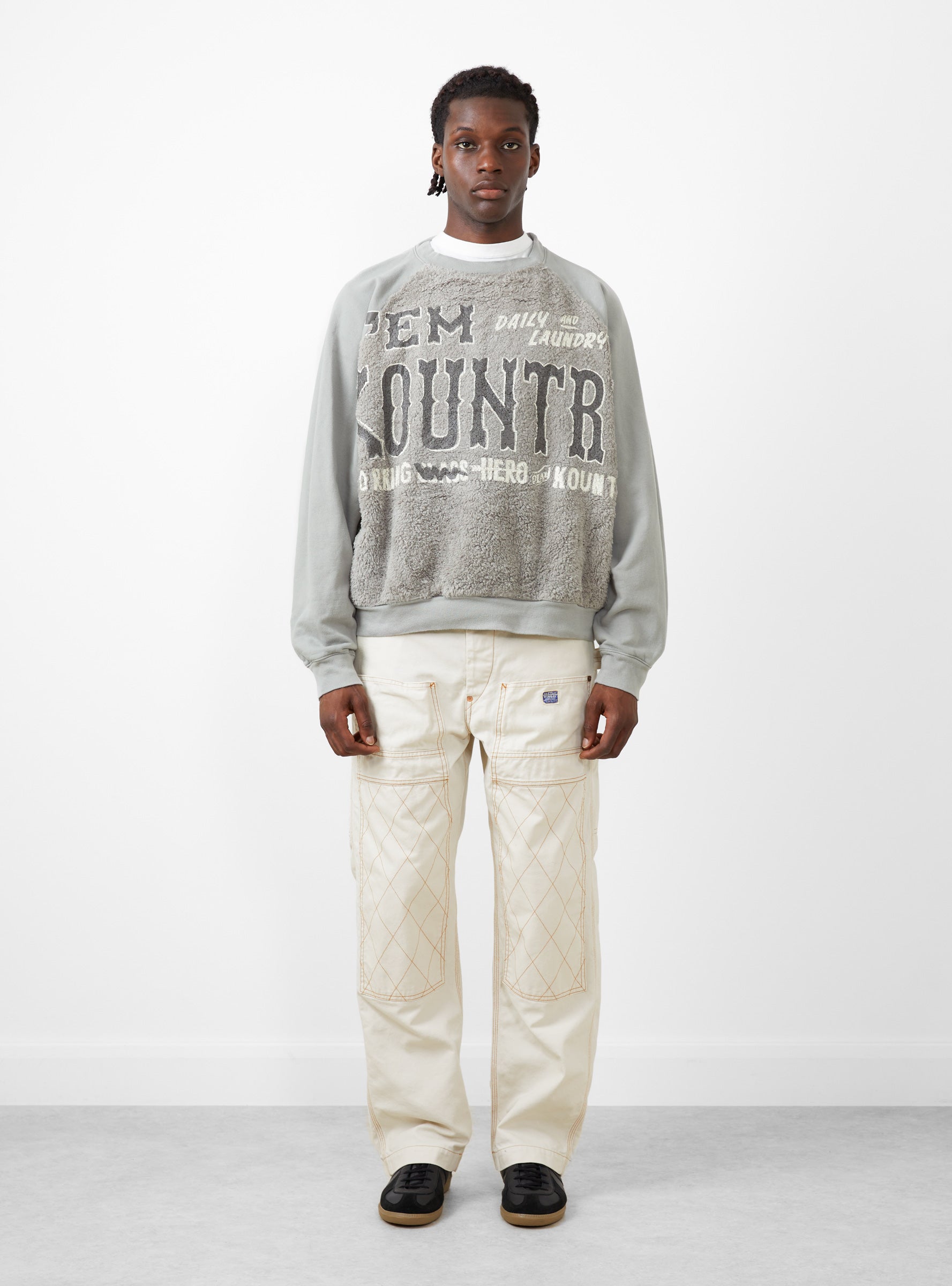 Grizzly Fur Sweatshirt Grey by Kapital | Couverture & The Garbstore