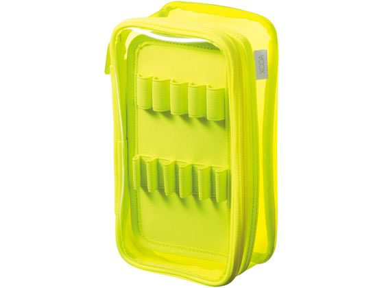 リヒトラブ XCOA リバーシブルクリアーペンケース ネオンイエロー