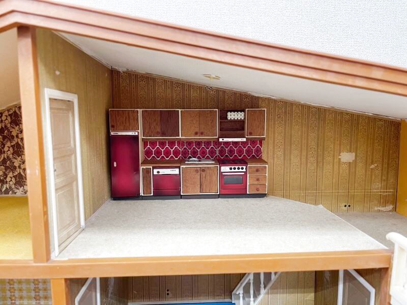 Lundbyドールハウス/キッチン家具＆バルコニー付 Sweden -ミニチュア