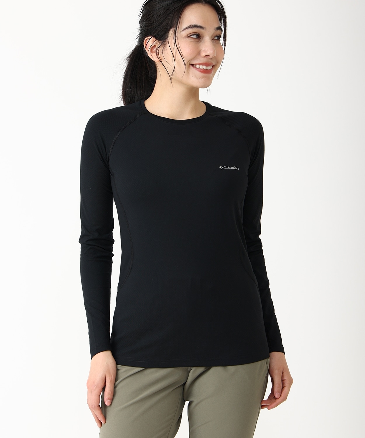 ウィメンズオムニヒートインフィニティロングスリーブトップ(S Black