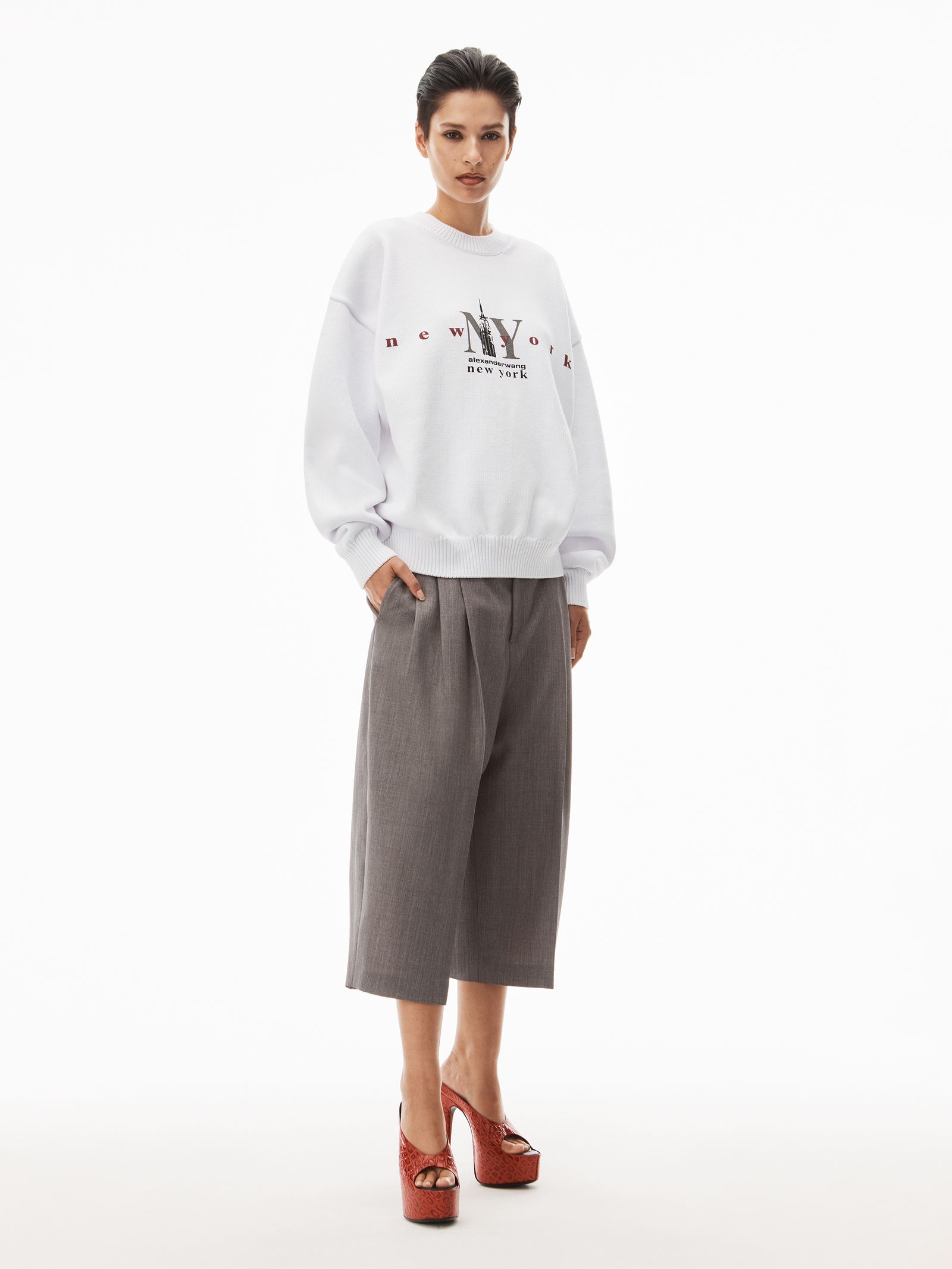 alexander wang - 【ラスト1点】CREWNECK PULLOVER WITH NY EMPIRE