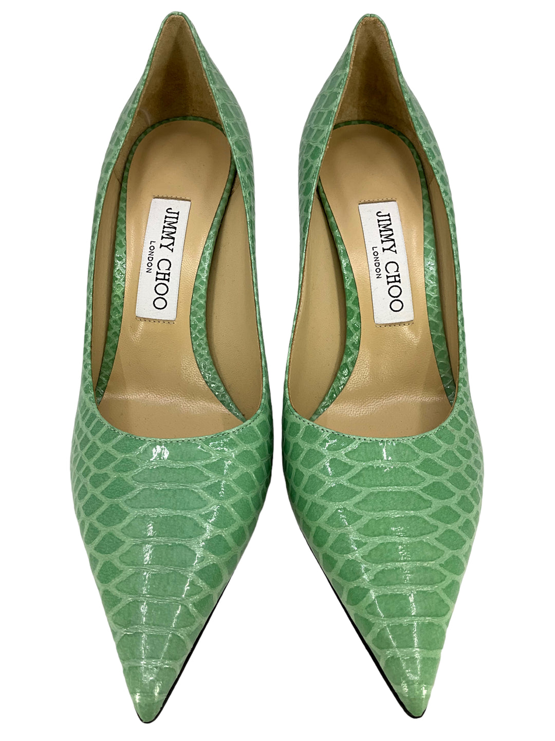 JIMMY CHOO Love 85 Snake-Effect Leather Pumps Size 7.5 - Consigned