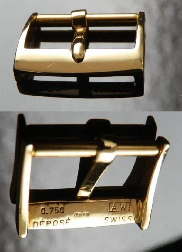希少☆AW社18金無垢14mmバックル☆パテック フィリップ☆50年代