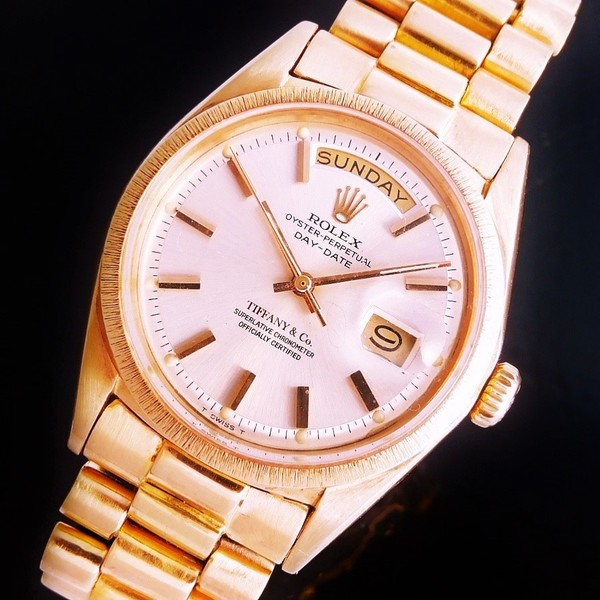 幻の逸品☆18金無垢レッドゴールドバーク彫金☆ロレックス デイデイト