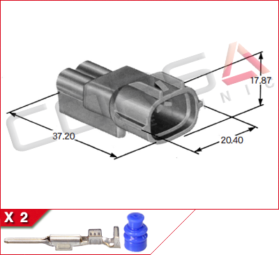 7282-8120-40 - Yazaki | 090II-2P-5 - Corsa Technic | 2-Way Kit