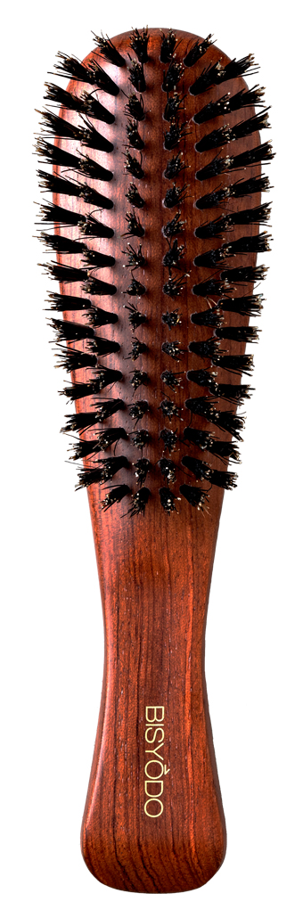 BISYODO天然毛ヘアブラシ。地肌の血流を促し、キューティクルを整え