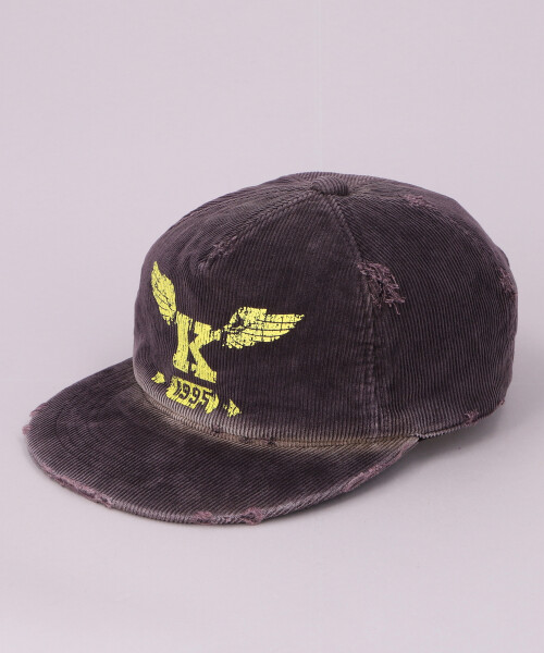 KAMIYA x CA4LA K-WING DISTRESSED CAP(ONESIZE KHAKI): キャップ帽子