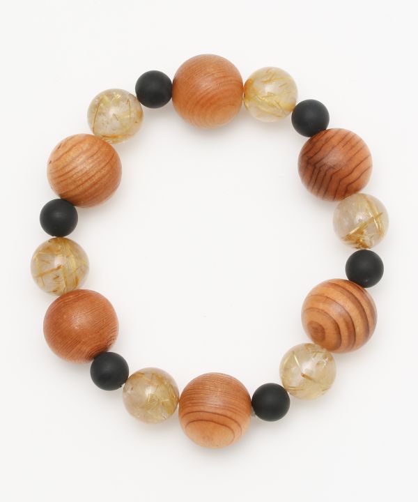 屋久杉六芒星 ルチルクォーツブレスレット(RUTILATED QUARTZ): 『岩座