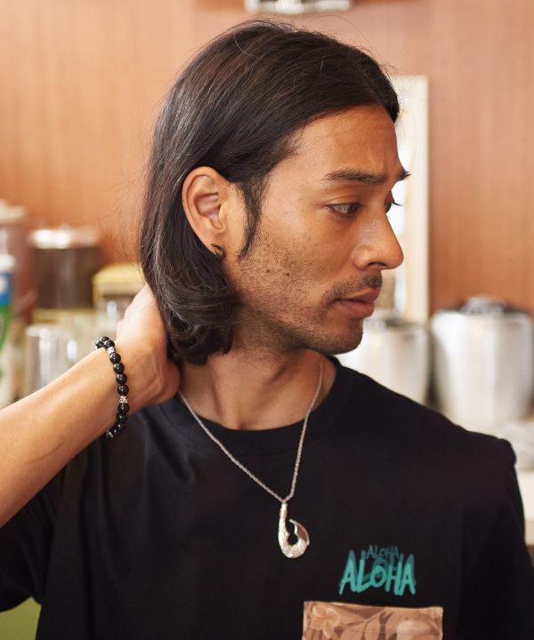 メンズハワジュフィッシュフックピアス(BLACK): 『Kahiko(カヒコ