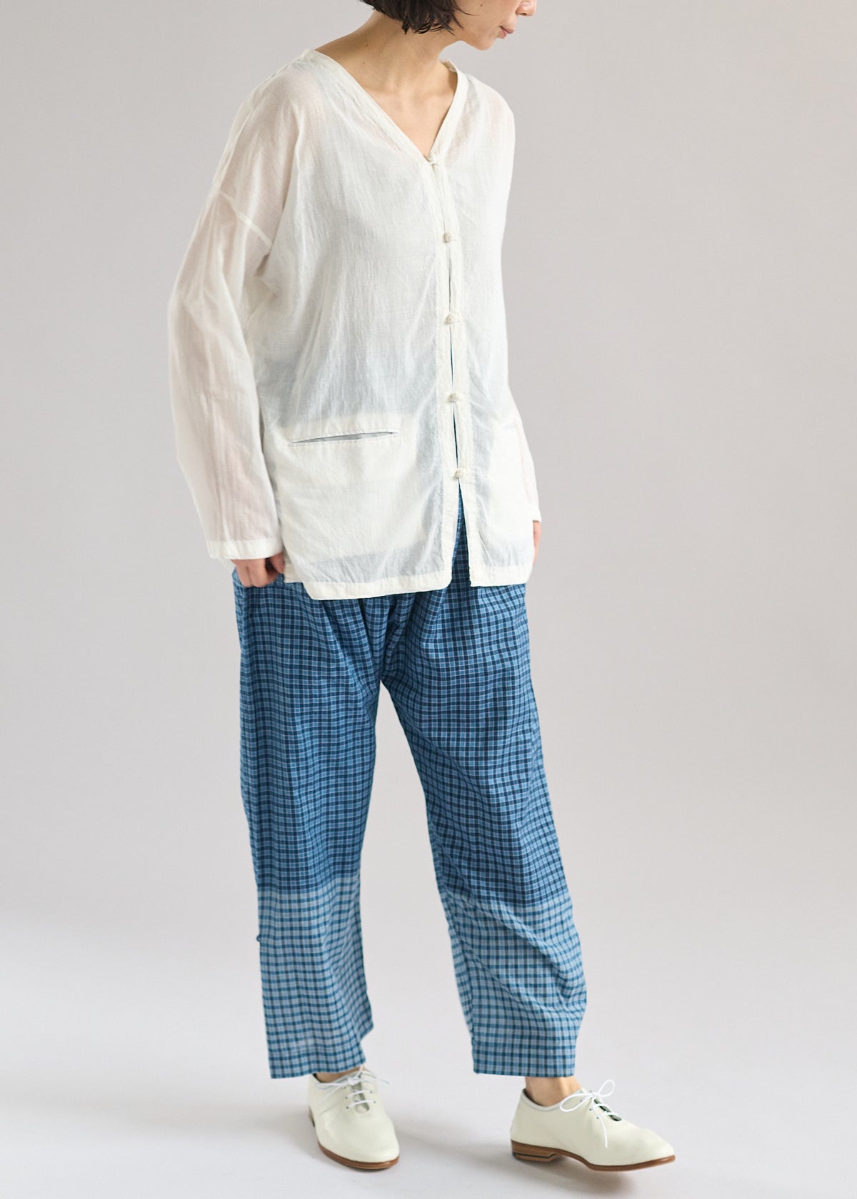 コットンシルクサリーチェックロンパンツ – CALICO LLC