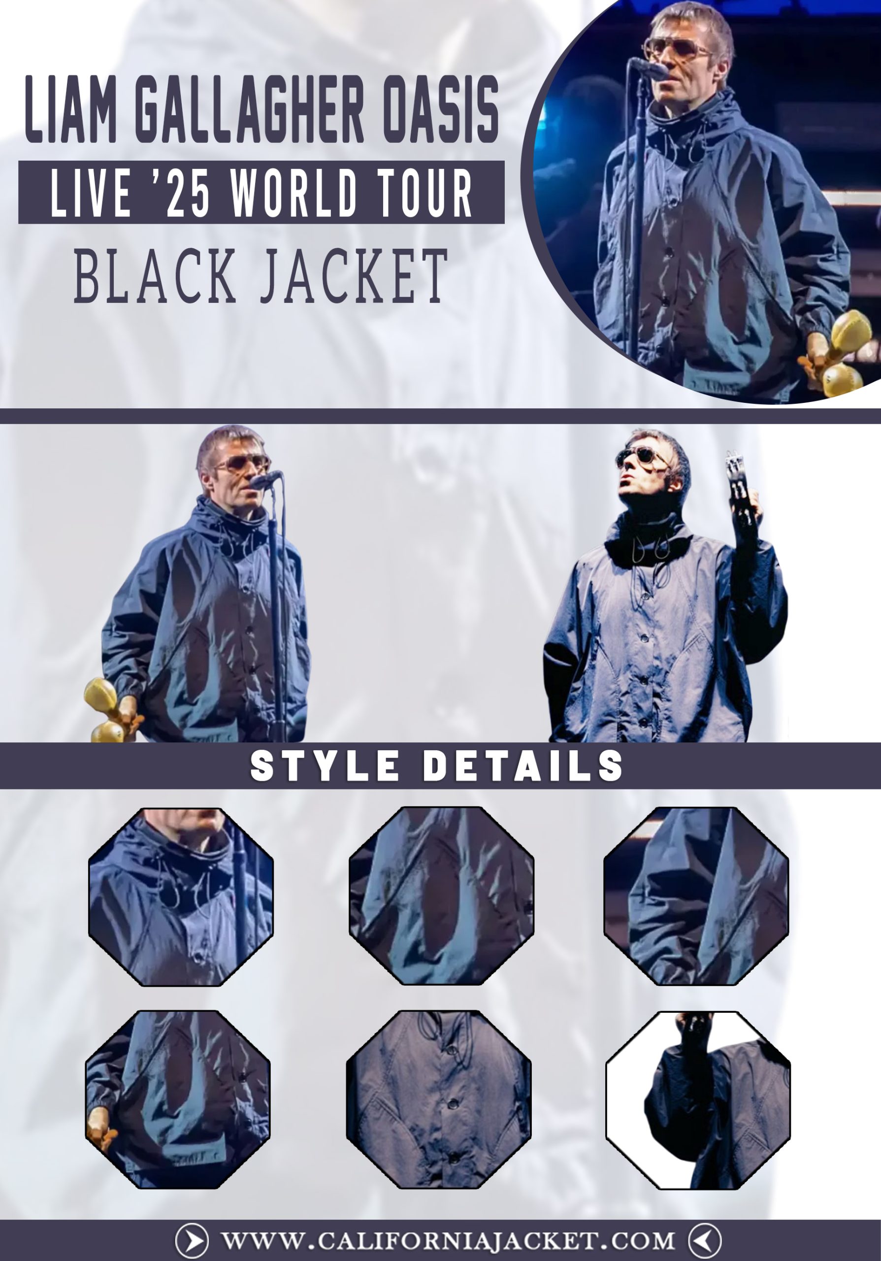 Liam Gallagher Oasis Live '25 World Tour Black Jacket | Save $20