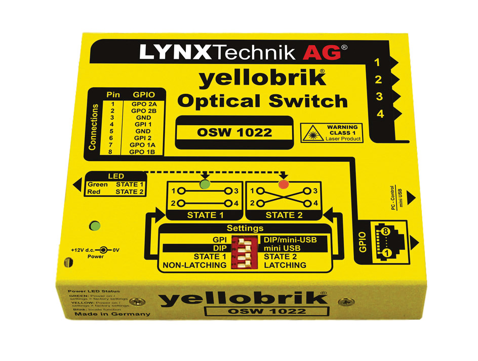 LYNX YELLOBRIK OSW 1022 2x2 OPTICAL SWITCH Latching/non-latching