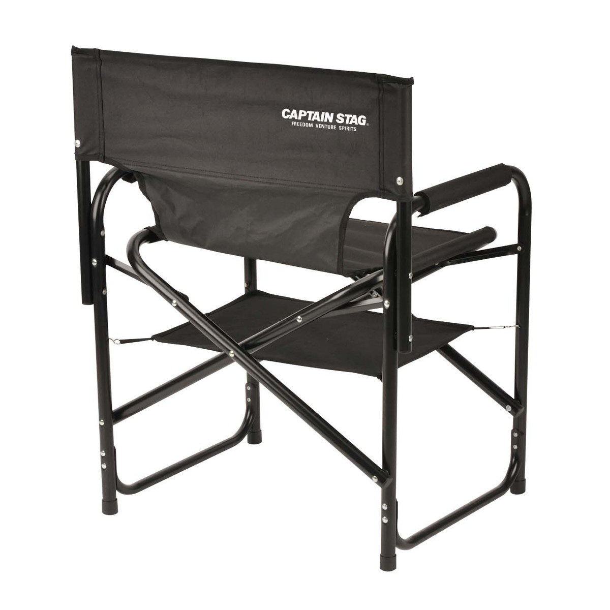 棚モック付きアルミディレクターチェア（ブラック） - アウトドア