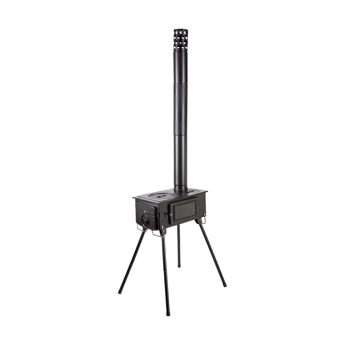 KAMADO（かまど）煙突ガラス窓付角型ストーブ - アウトドア・キャンプ