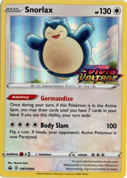 カビゴン 海外版 英語版 プレリリース プロモ Snorlax - SWSH068