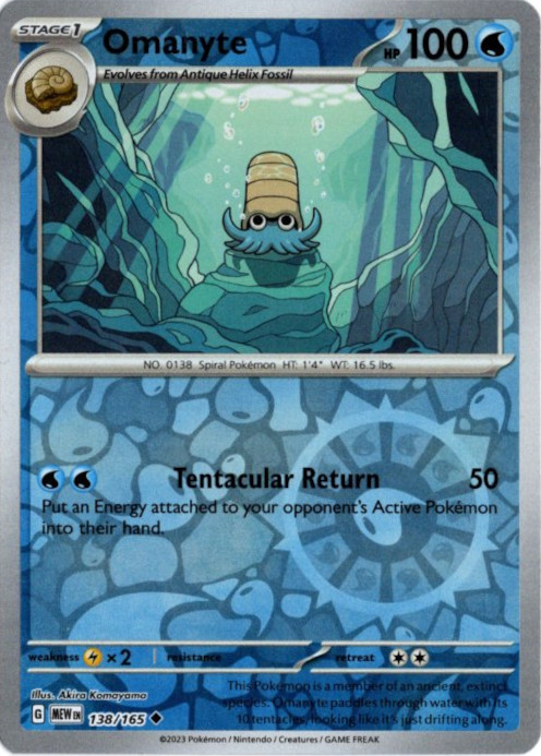 オムナイト 海外版 英語版 リバホロ Omanyte - 138/165 -【Card Chicken】