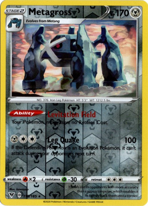 メタグロス 海外版 英語版 リバホロ Metagross - 118/185 -【Card