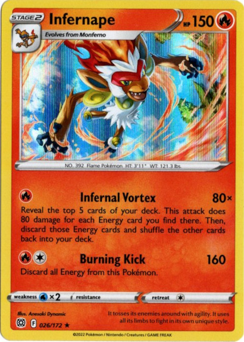 ゴウカザル 海外版 英語版 Infernape - 026/172 -【Card Chicken】