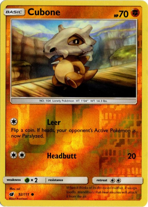 カラカラ 海外版 英語版 リバホロ Cubone - 52/111 -【Card Chicken】