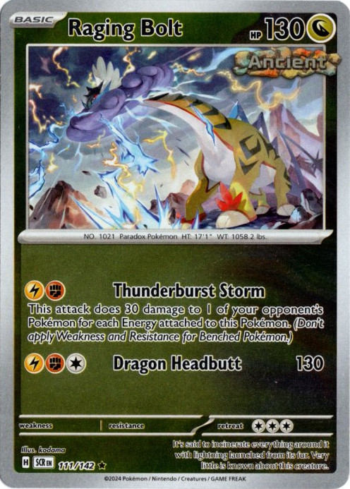 タケルライコ 海外版 英語版 リバホロ Raging Bolt - 111/142 -【Card