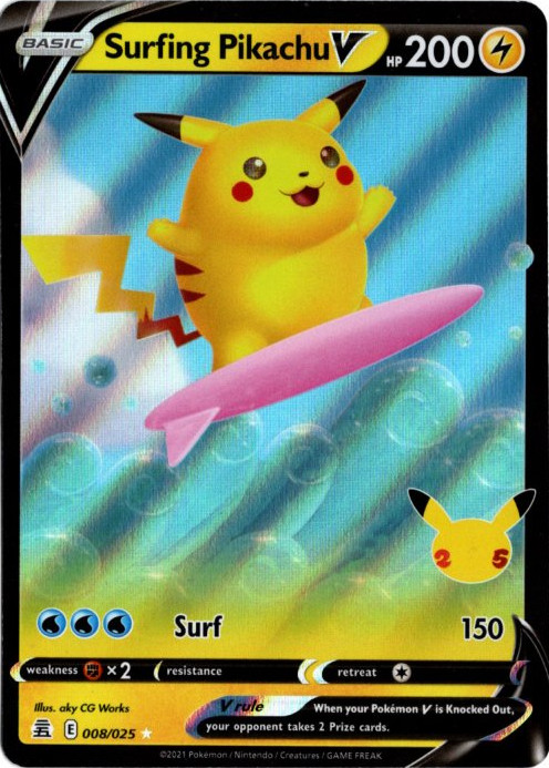 なみのりピカチュウV 海外版 英語版 25th Surfing Pikachu V - 8/25